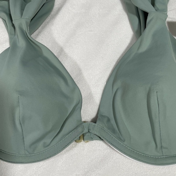 NEW $110 WeWoreWhat [SZ Large ] Allie Wide Strap Underwire Bikini Top‎ Green - Picture 7 of 12